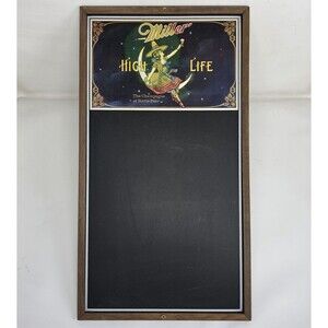 Vintage 1986 Miller Beer Chalkboard Wall Sign Girl In The Moon Chalk Board 22x12